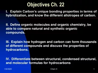 Objectives Ch. 22