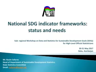National SDG indicator frameworks: status and needs