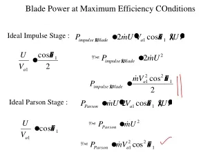 Blade Power at Maximum Efficiency COnditions