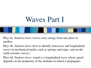 Waves Part I