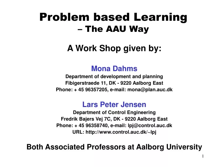 problem based learning the aau way