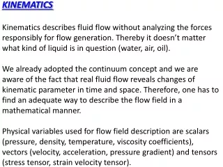 KINEMATICS