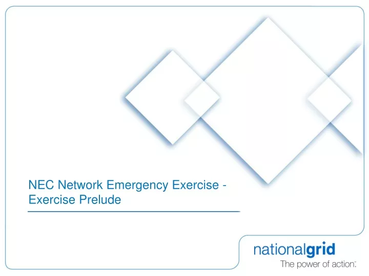 nec network emergency exercise exercise prelude