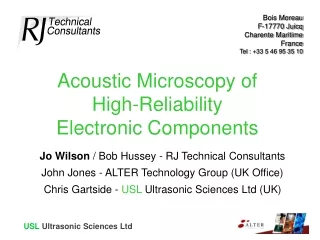 Acoustic Microscopy of  High-Reliability Electronic Components