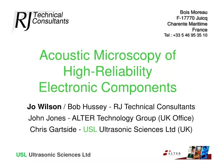 acoustic microscopy of high reliability electronic components