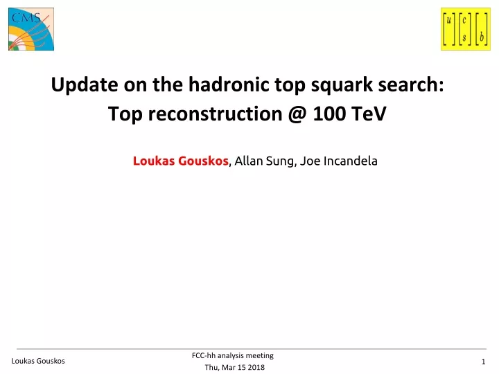update on the hadronic top squark search