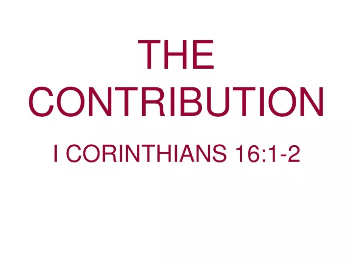 the contribution i corinthians 16 1 2