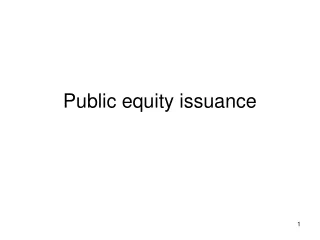 Public equity issuance