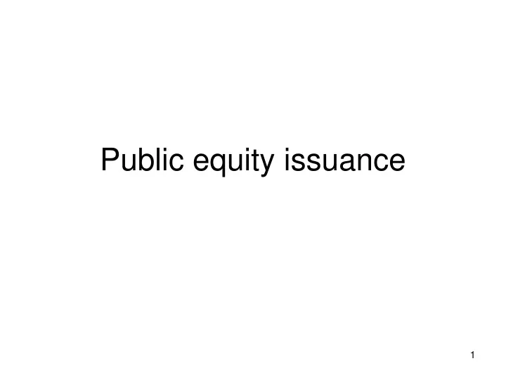 public equity issuance