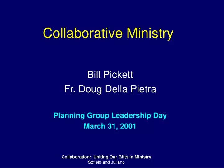 collaborative ministry