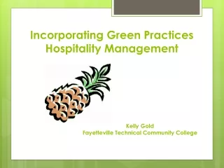 Incorporating Green Practices Hospitality Management