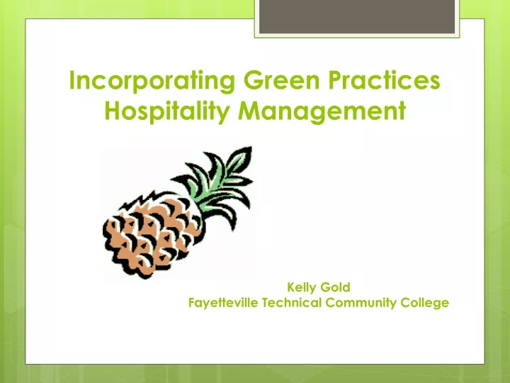 incorporating green practices hospitality management