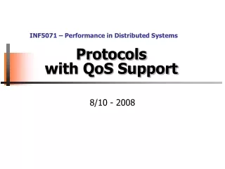 Protocols  with QoS Support