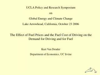 UCLA Policy and Research Symposium on Global Energy and Climate Change