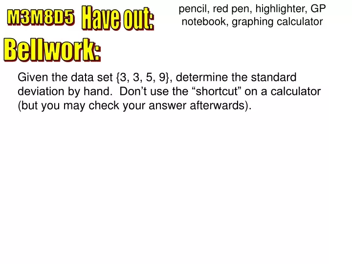 pencil red pen highlighter gp notebook graphing