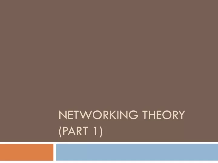 networking theory part 1