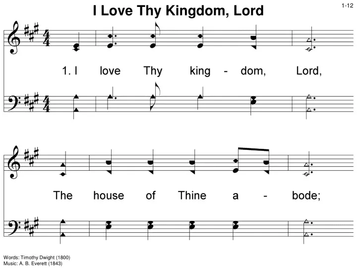 i love thy kingdom lord