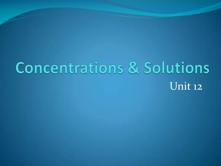 concentrations solutions