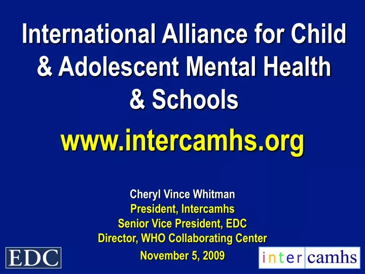 international alliance for child adolescent mental health schools