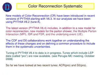 Color Reconnection Systematic‏