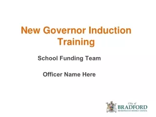 New Governor Induction Training