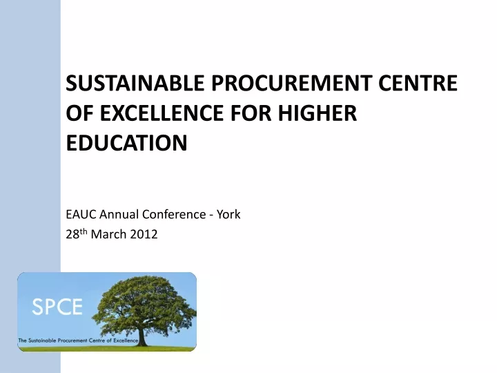 sustainable procurement centre of excellence for higher education