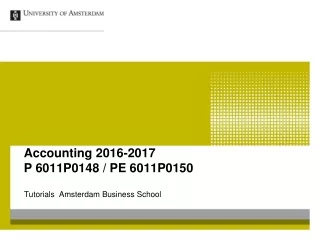 Accounting 2016-2017 P 6011P0148 / PE 6011P0150