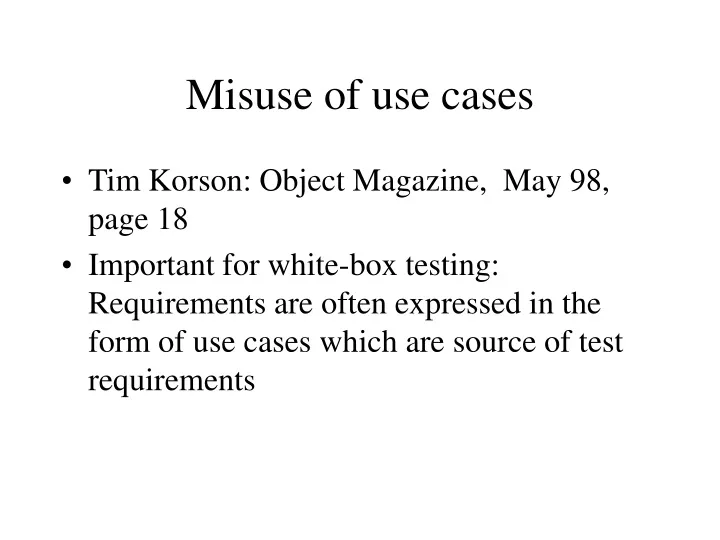 misuse of use cases