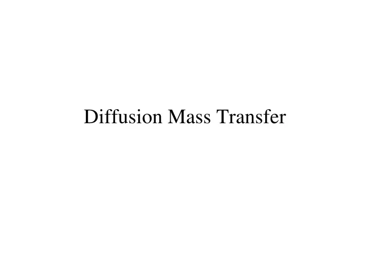 diffusion mass transfer