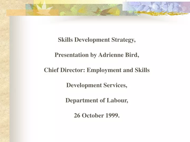 skills development strategy presentation