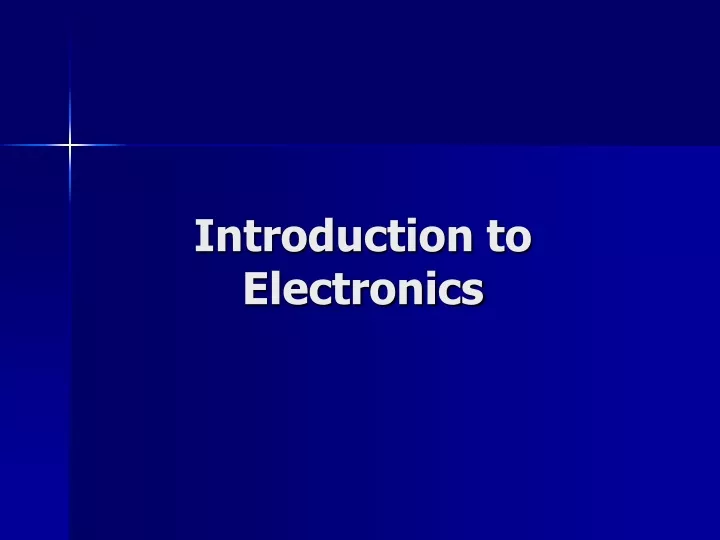 introduction to electronics