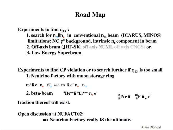 road map experiments to find q 13 1 search
