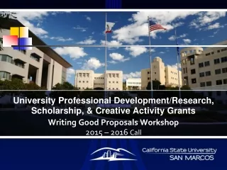 University Professional Development/Research, Scholarship, &amp; Creative Activity Grants