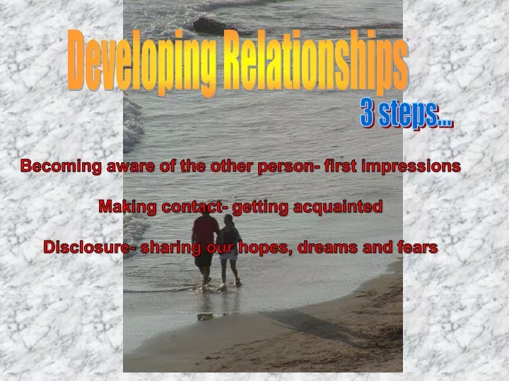developing relationships