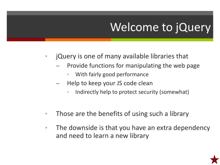 welcome to jquery