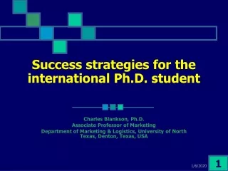 Success strategies for the international Ph.D. student