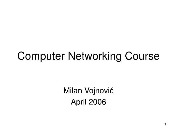 computer networking course