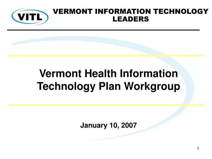 vermont health information technology plan workgroup