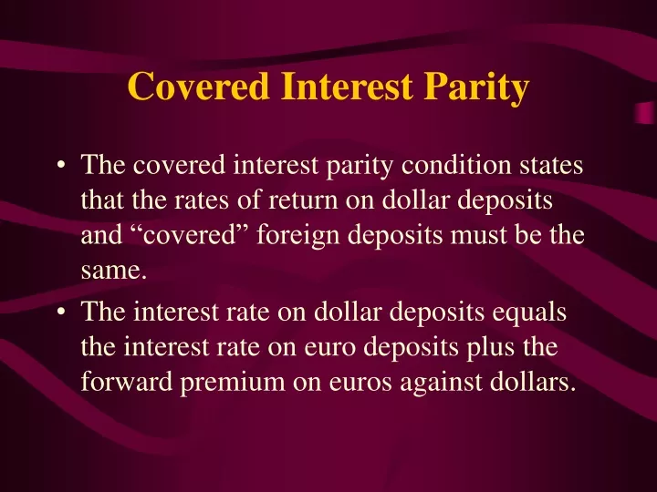 covered interest parity