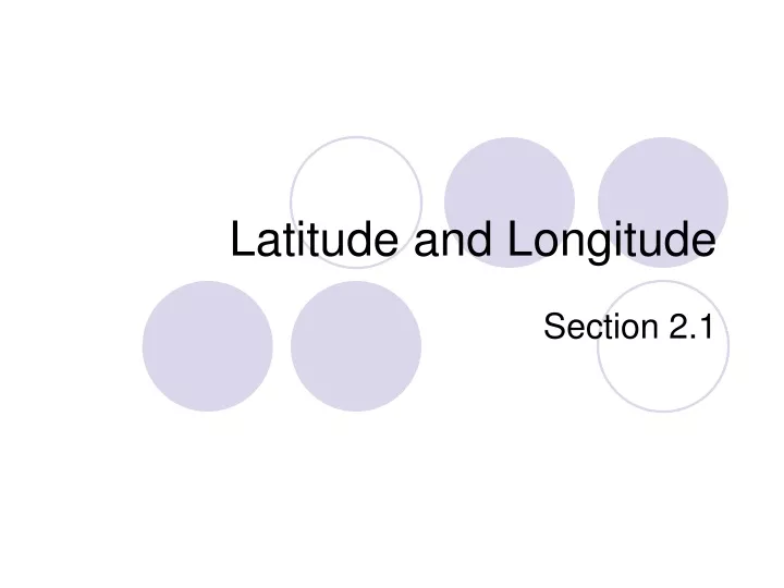 latitude and longitude