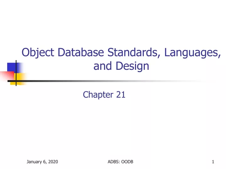 object database standards languages and design
