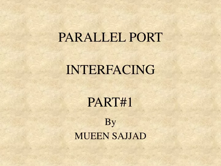 parallel port interfacing part 1