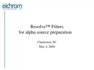 Resolve ™  Filters for alpha source preparation