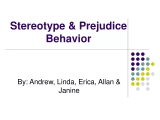 Stereotype &amp; Prejudice Behavior