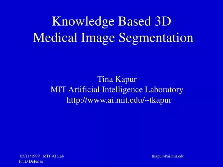 knowledge based 3d medical image segmentation