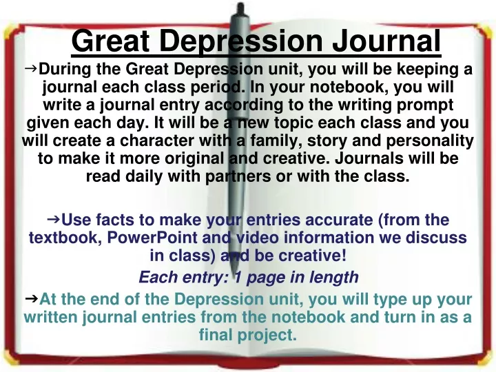 great depression journal