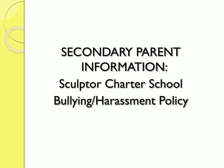 secondary parent information sculptor charter