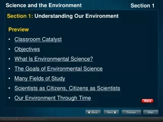 Section 1:  Understanding Our Environment