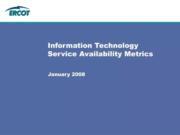 information technology service availability metrics