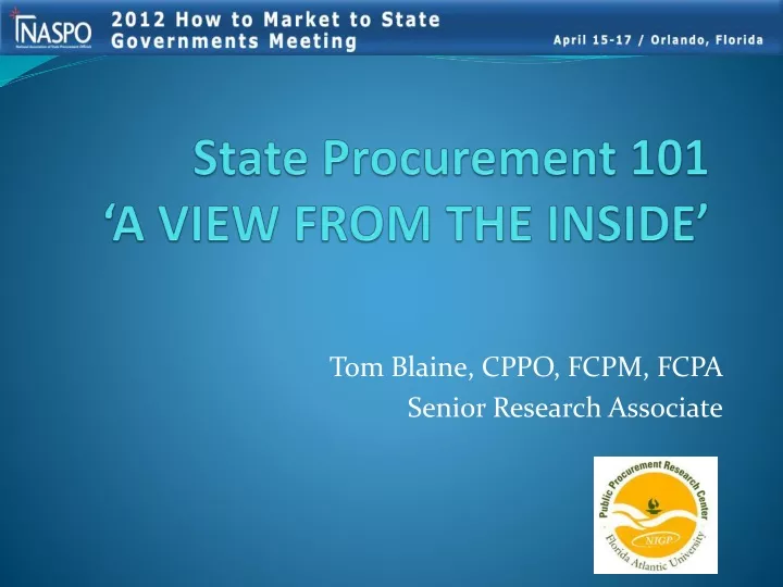 state procurement 101 a view from the inside